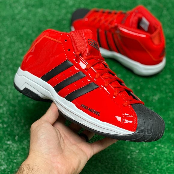 Adidas Pro Model 2G Mens Leather Basketball Shoes Red Black FZ0902 NEW  Multi Sz
